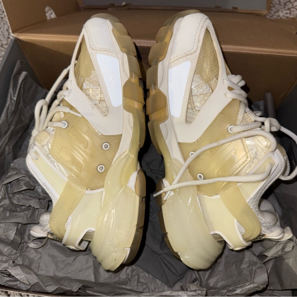 Balenciaga White and Beige Sneakers